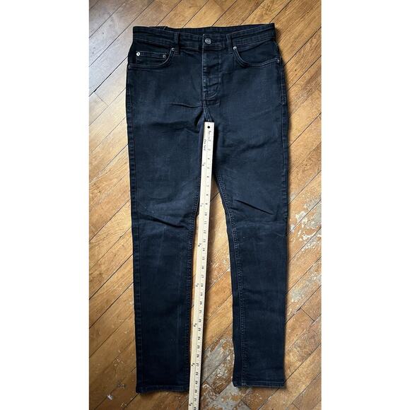 Ksubi Jeans Mens 32 Black Slim Straight Denim Stretch Button Fly - Picture 3 of 6